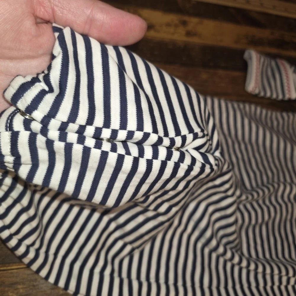 Kissy Kissy NWT Blue & White Stripes W Crab Beach Pima Cotton Convertible Gown S